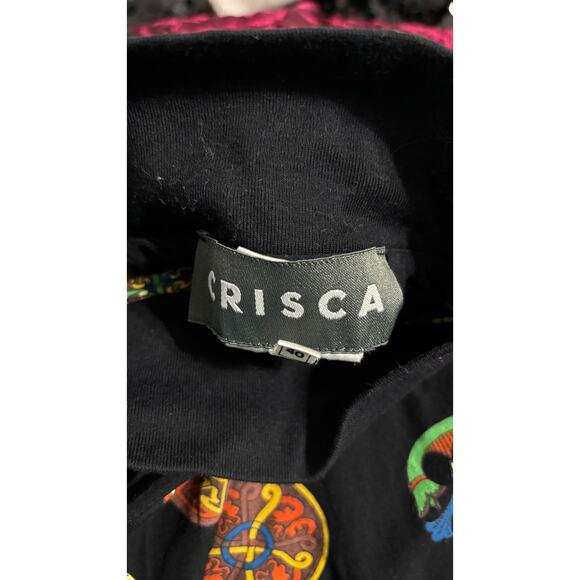 Crisca Abstract Fish Long Sleeve Turtleneck Shirt Womens Size 40 Canada Flawed - Picture 13 of 15